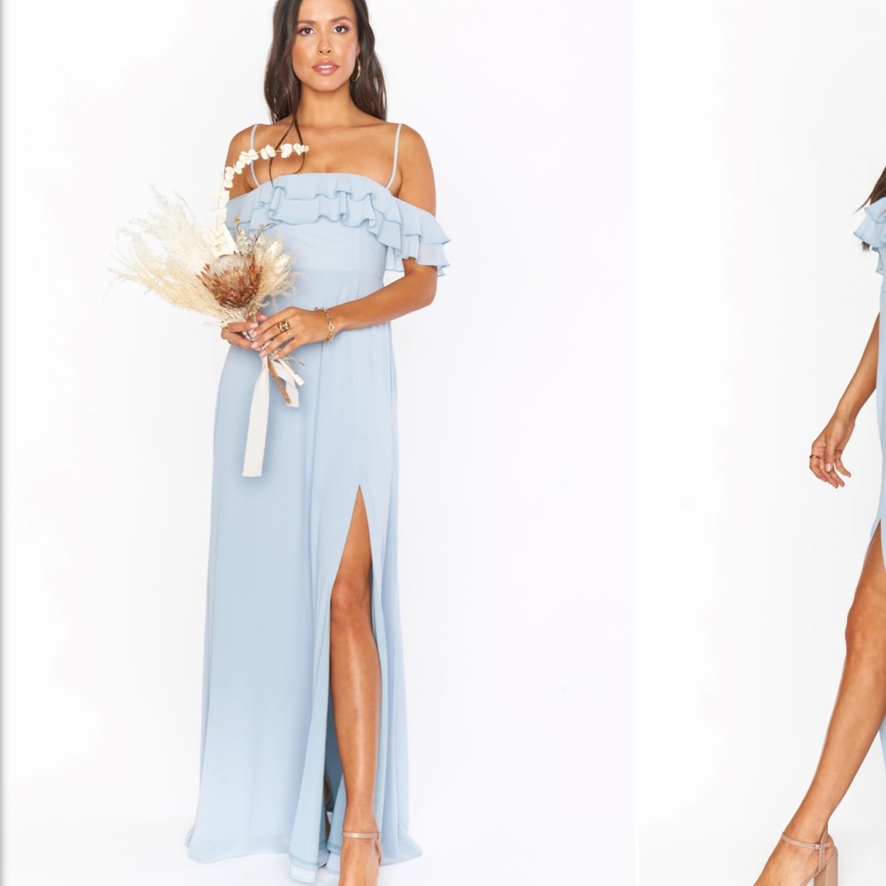Show me your mumu Emma ruffle bridesmaid dress